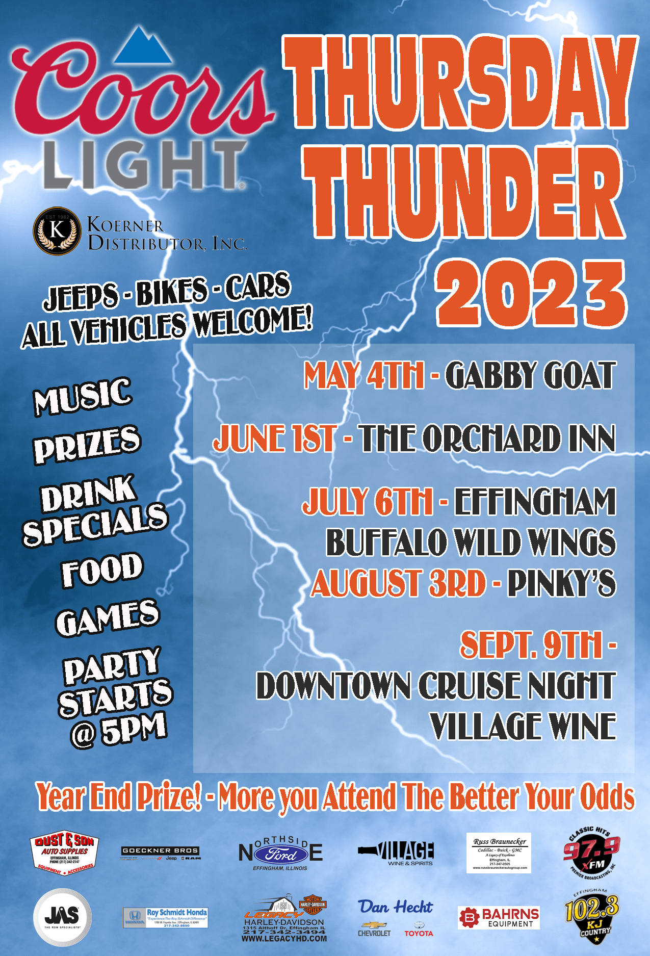 Thursday Thunder 2023 Schedule Premier Broadcasting, Inc.