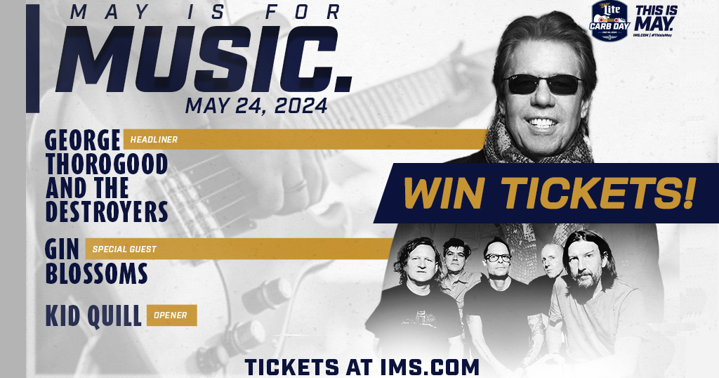 May is for music. Miller Lite Carb Day is May 24 2024. Win tickets to see headliner George Thorogood and The Destroyers with special guest Gin Blossoms and opener Kid Quill.