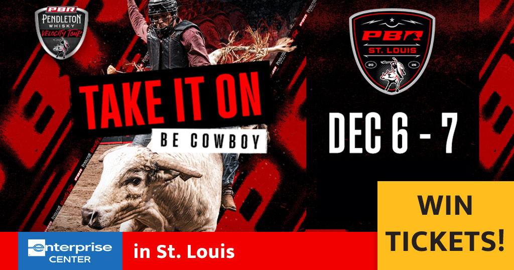 Register for a chance to win tickets to see the Professional Bull Riders Pendleton Whisky Velocity Tour at the Enterprise Center in St. Louis on Saturday, December 6th and Sunday, December 7th