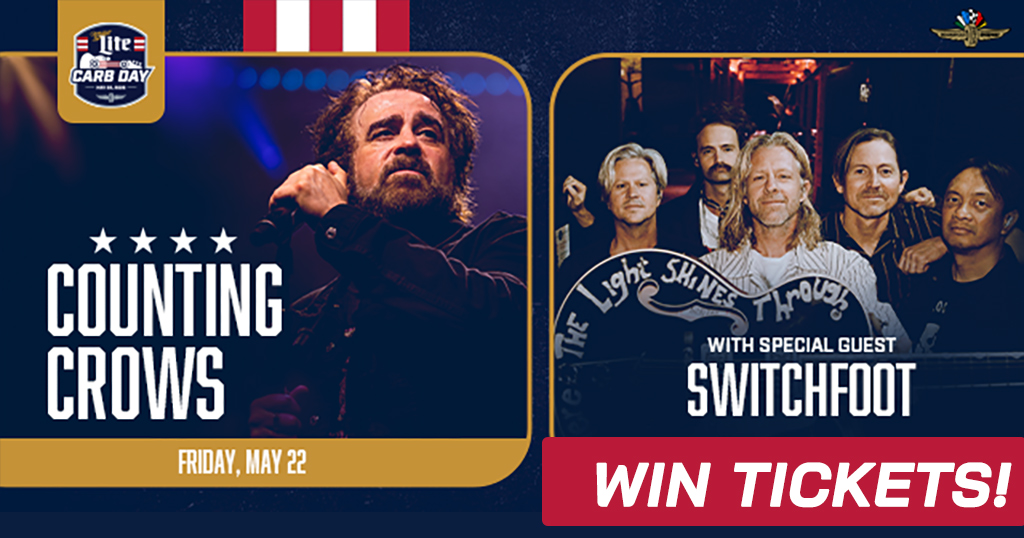 Register for a chance to win tickets to see Counting Crows with Special Guest Switchfoot on Friday, May 22 at Miller Lite Carb Day